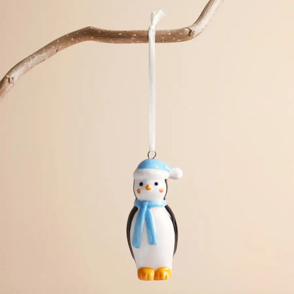 Ceramic Chilly Penguin Christmas Hanging Decoration