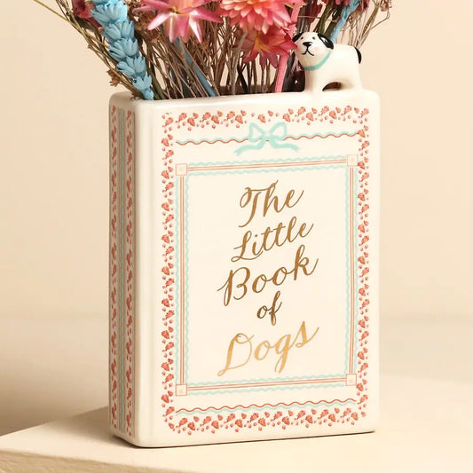 Ceramic Little Book of Dogs Mini Book Vase