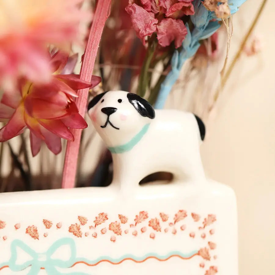 Ceramic Little Book of Dogs Mini Book Vase
