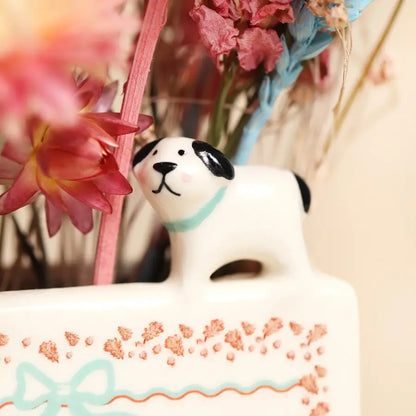Ceramic Little Book of Dogs Mini Book Vase