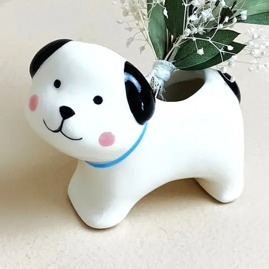 Ceramic Dog Bud Vase