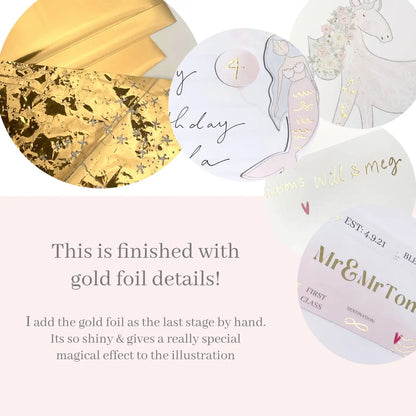 Gold Foil Rocket Inspirational Universe Print