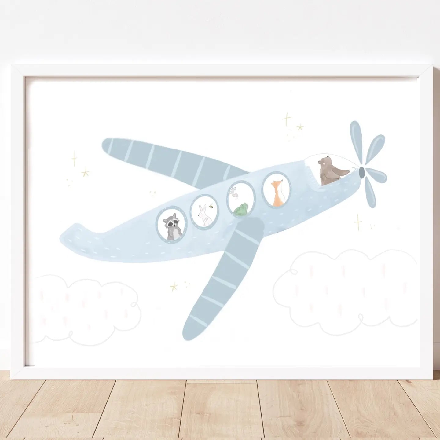 Dreamy Woodland Airways Pastel Gold Foil Print