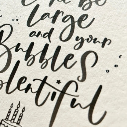 Cake and Bubbles card