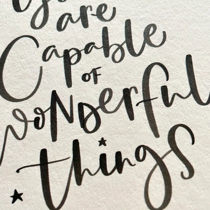 You are capable of amazing things cards