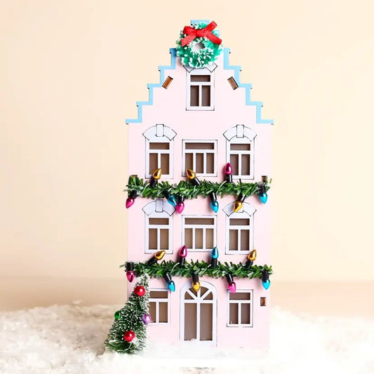 Battery Powered Wooden Lilac Led House Light Decoration