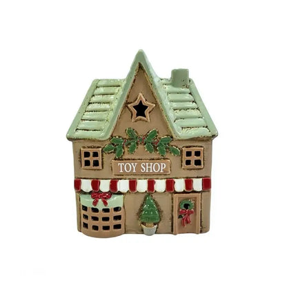 Christmas Market Stoneware Toy Shop Candle Holder