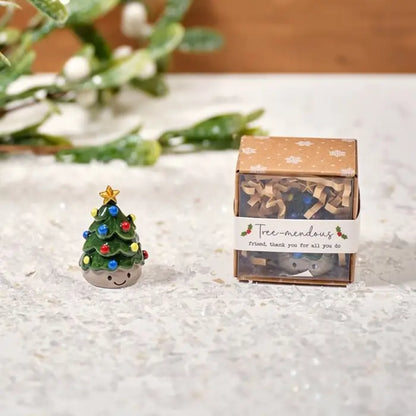 Christmas Tiny World Resin Tree Keepsake Ornament with Gift Box