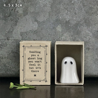 East of India Ghost hug matchbox porcelain ghost