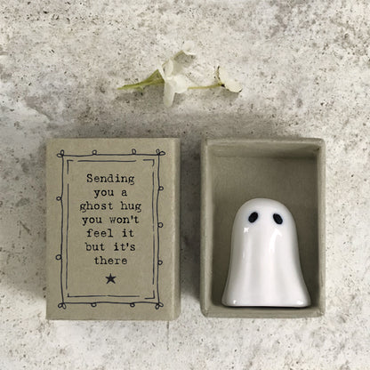 East of India Ghost hug matchbox porcelain ghost