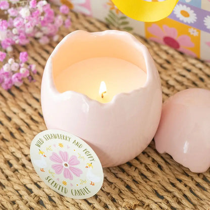 Wild Strawberry & Poppy Egg Shaped Candle  Or Citrus & Ginger Egg Shaped Candle