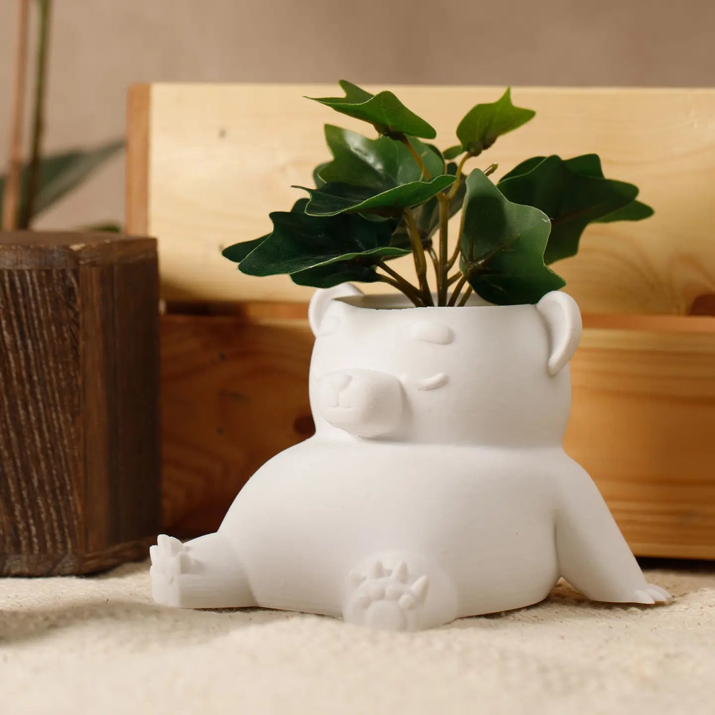 Eco-Friendly Bear Plant Pot: Sustainable 3D Printed