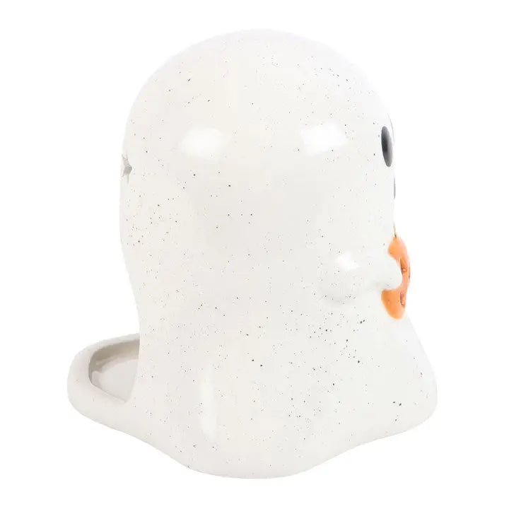 Ghost Shaped Halloween Tealight Candle Holder with Pumpkin