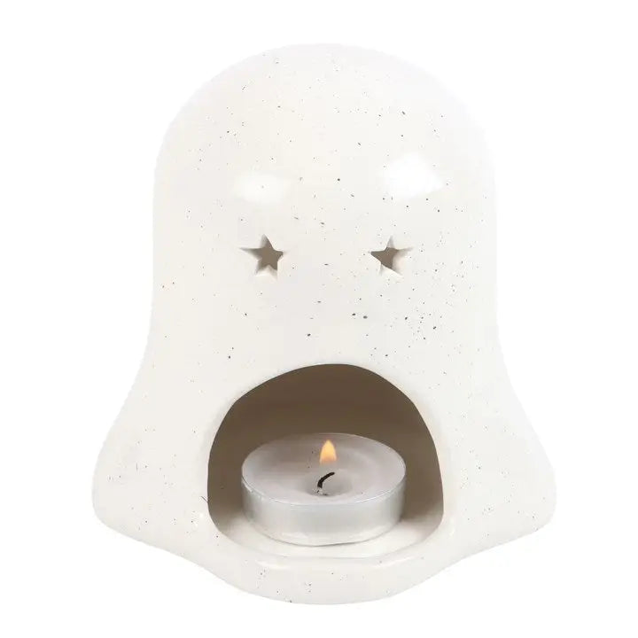 Ghost Shaped Halloween Tealight Candle Holder with Pumpkin