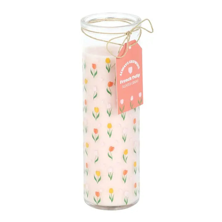 Tulip Print French Tulip Mother's Day Tube Candle