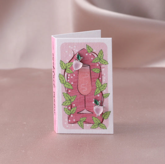 COCKTAIL MENU Crystal Peach silver  Earrings