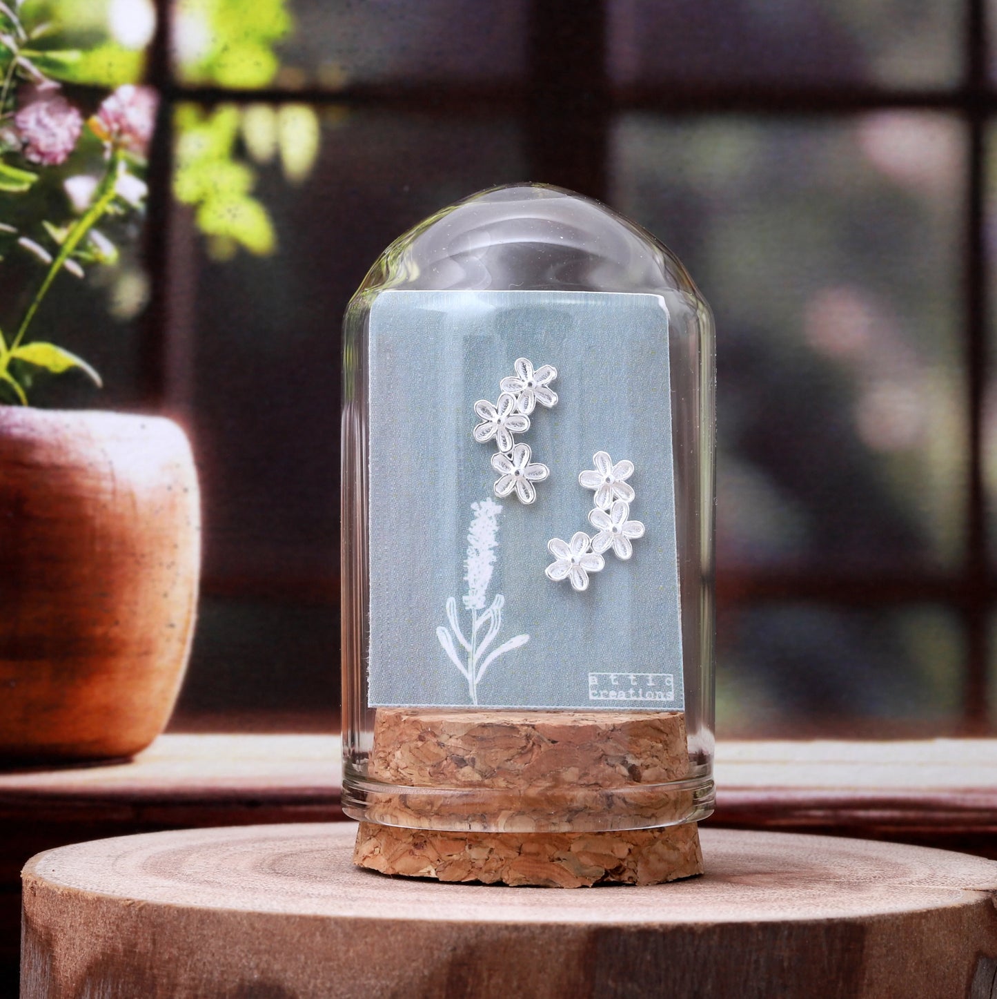 Lavender flower earrings