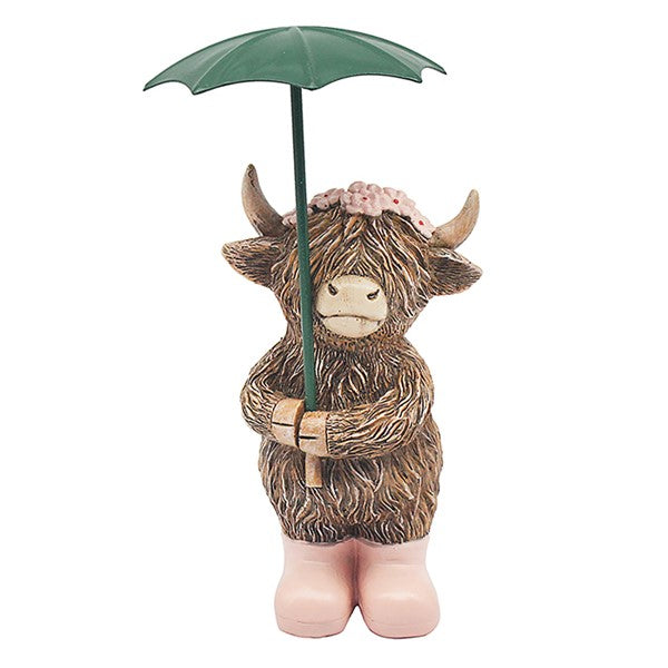 Highland Cow with Umbrella Ornament