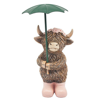 Highland Cow with Umbrella Ornament