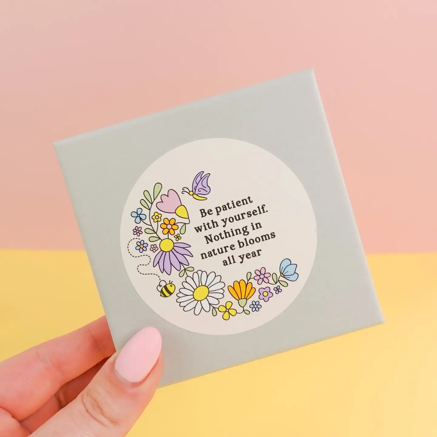 Be Patient with Yourself Wildflower Ceramic Ornament