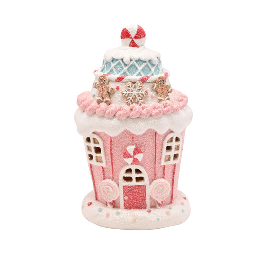 SANTA & FRIENDS LIGHT UP GINGERBREAD HOUSE - PINK CUPCAKE