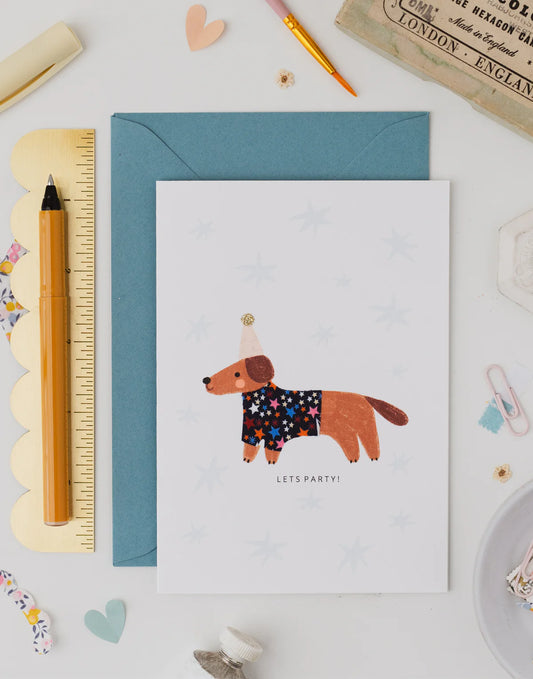 LIBERTY SAUSAGE DOG BIRTHDAY CARD - ADELAJDA’S WISH