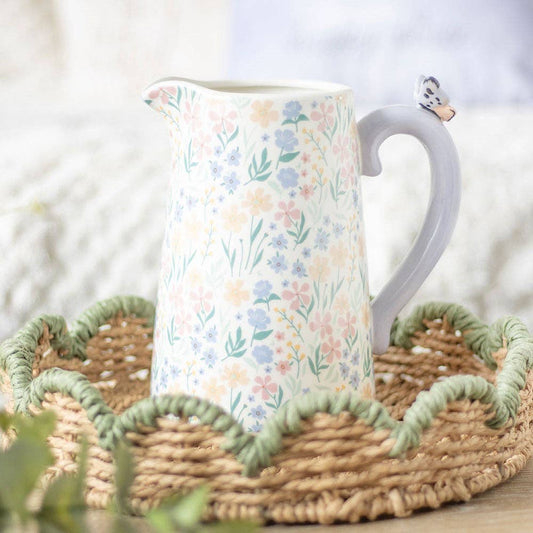 Ditsy Spring Floral Print Ceramic Mother's Day Flower Jug