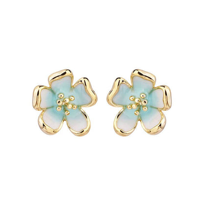 White Leaf - 7 Days Floral Earrings Box Set in Gold