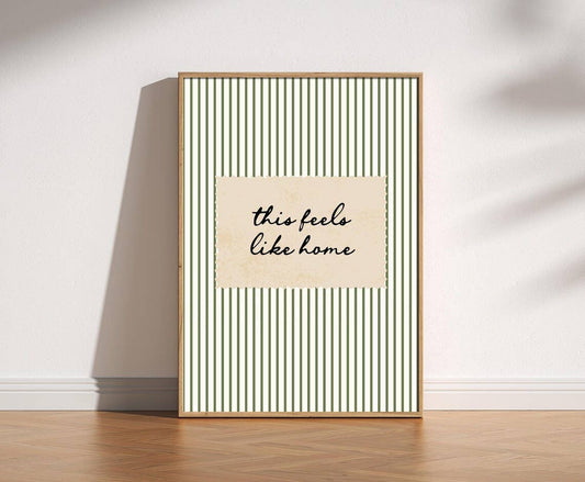 This Feels Like Home Vintage Style Stripes Print