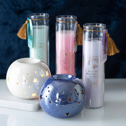 White Iridescent Star Oil Burner and Wax Warmer -birthday gift, mothers day gift