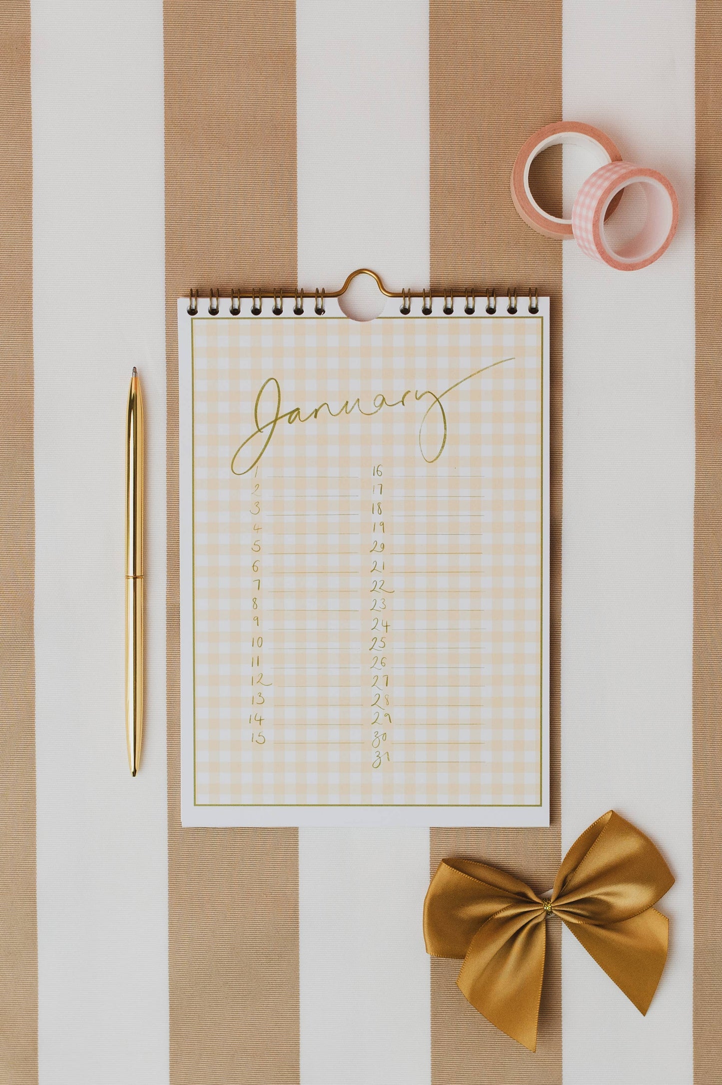 Oh Squirrel - Perpetual Gingham Calendar