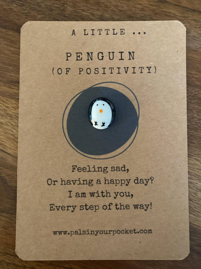 Pals in your Pocket - Hand-Painted Penguin Pebble For Stress Relief & Adhd