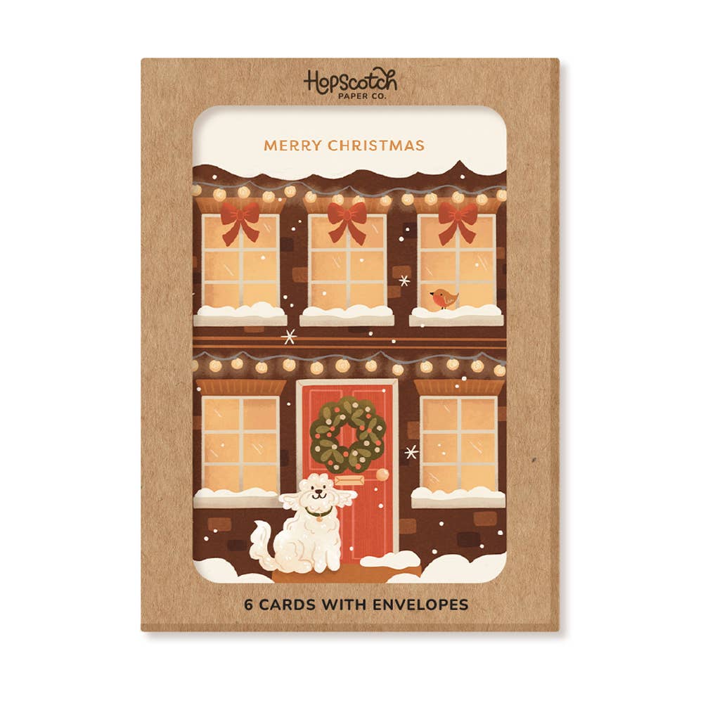 Hopscotch Paper Co. - Cozy Christmas House, Boxed Christmas Card Packs
