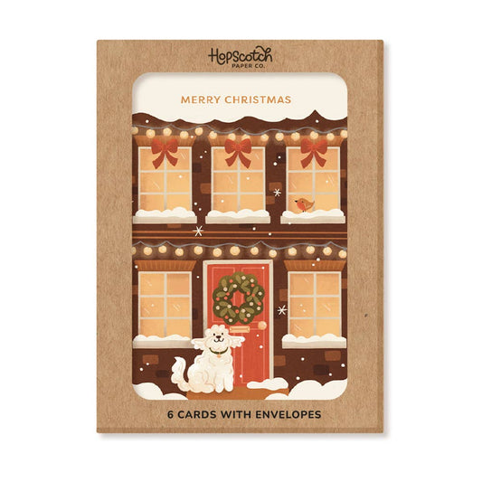 Hopscotch Paper Co. - Cozy Christmas House, Boxed Christmas Card Packs