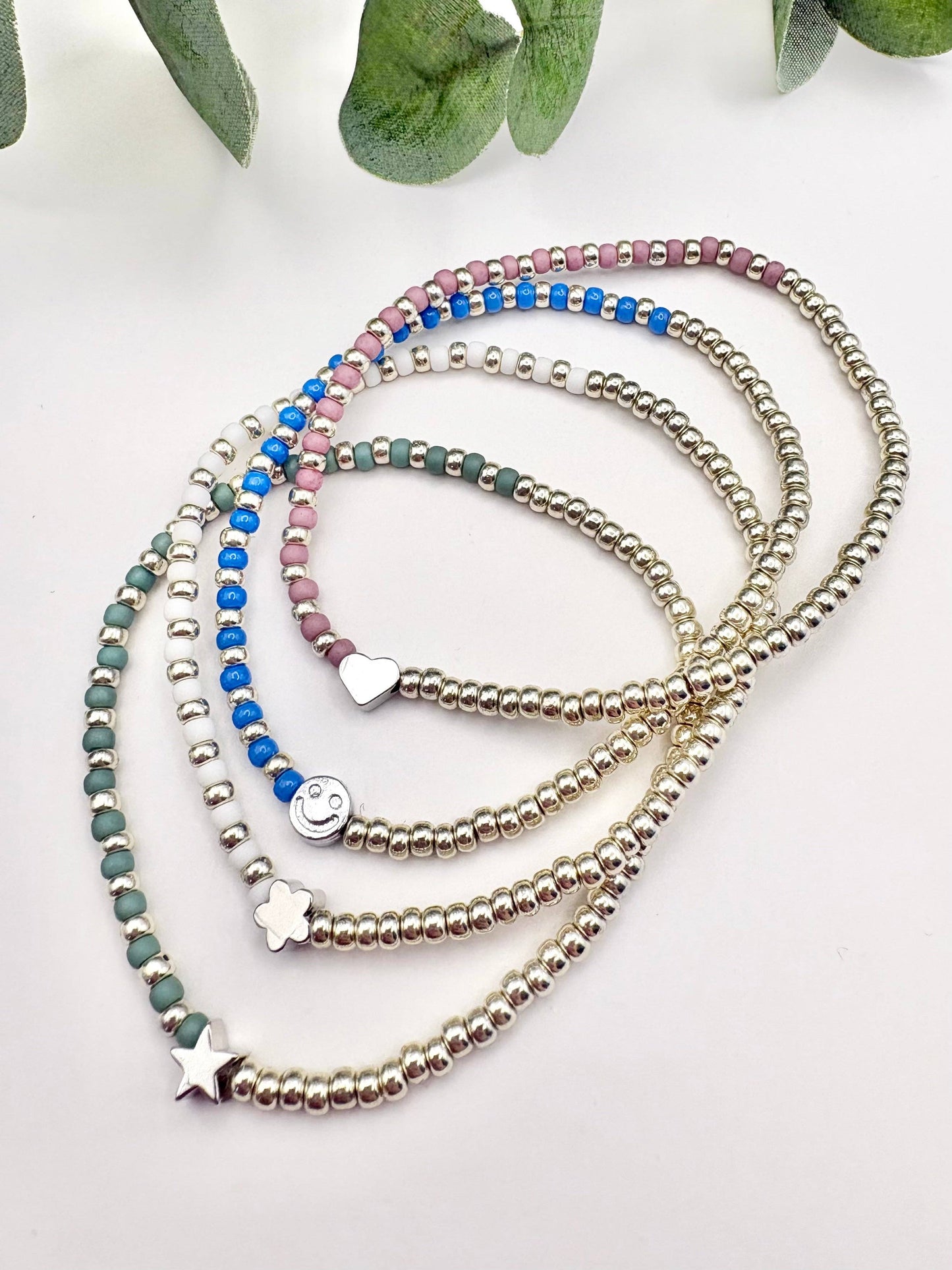 Candi Co Jewellery - Pastel Seed Beaded Charm Bracelet