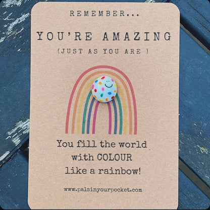 Pals in your Pocket - Rainbow Kindness Comfort Rock For Stress And Anxiety