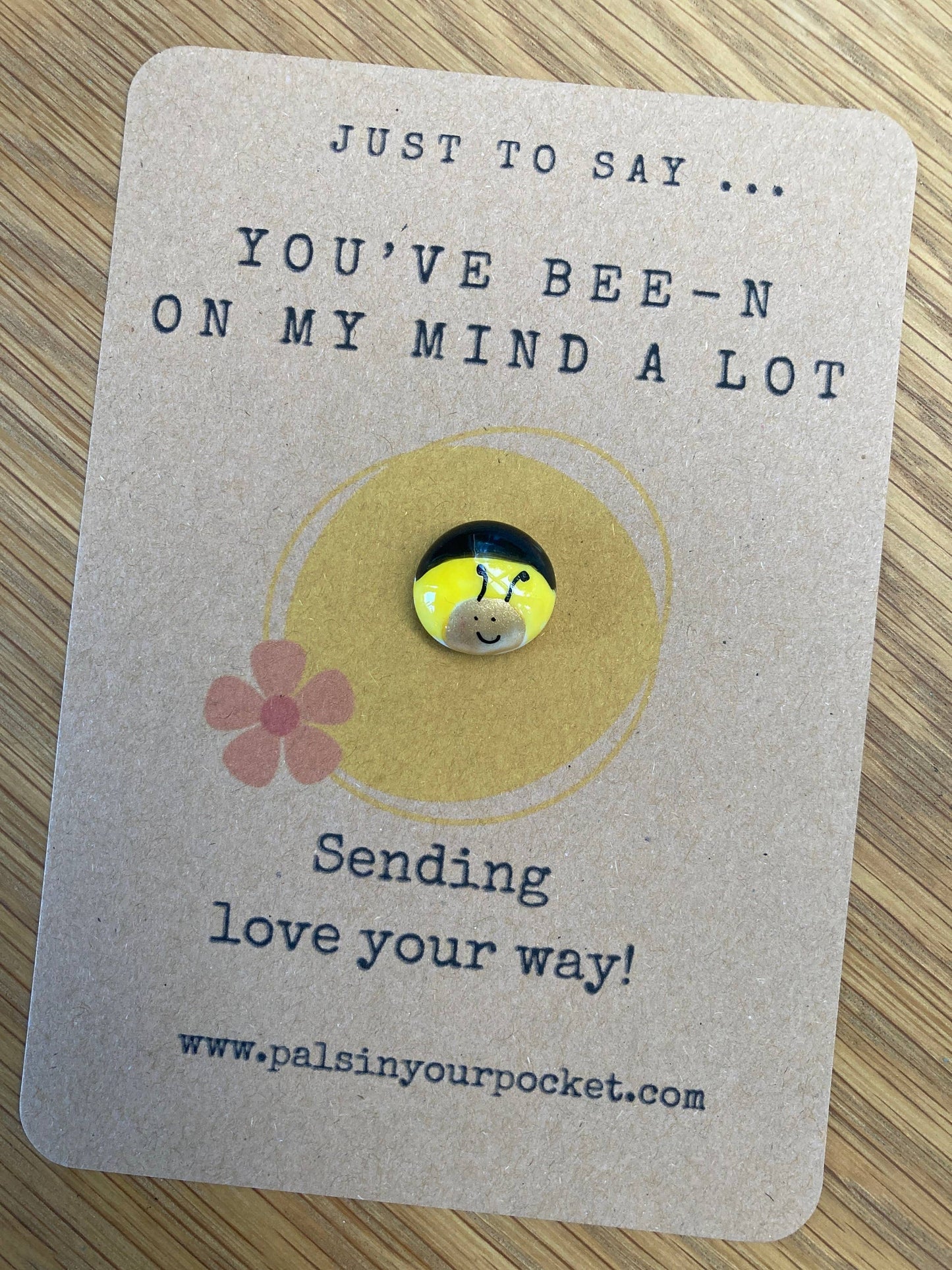 Pals in your Pocket - Thinking Of You Bee Charm Pebble For Friendship