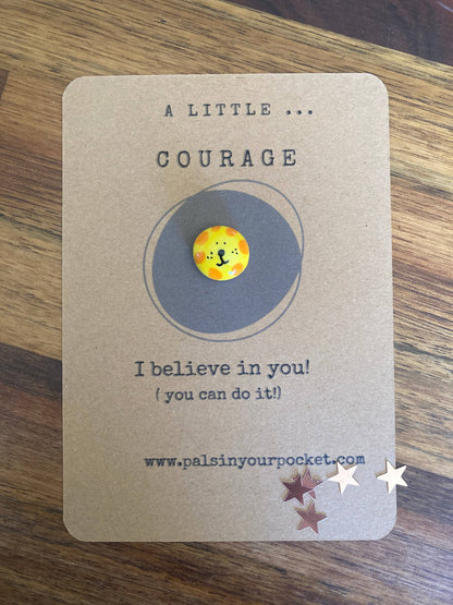 Pals in your Pocket - Lion Encouragement Animal Pebble Pet Rock For Kids