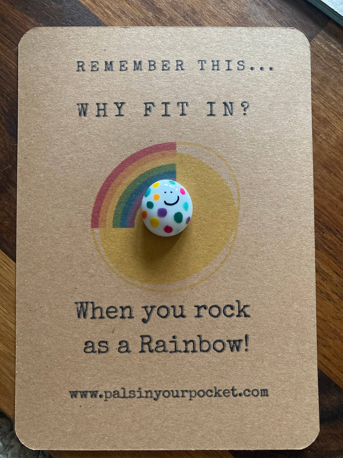 Pals in your Pocket - Rainbow Charm Pal Anxiety Comfort Worry Rock