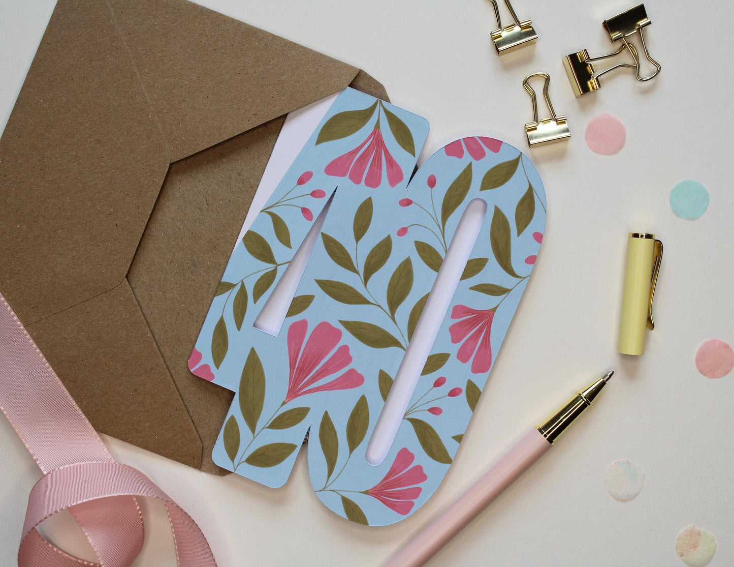 Ellice Owens Designs - 40th Birthday Card for Her – Floral Cutout 40 Card