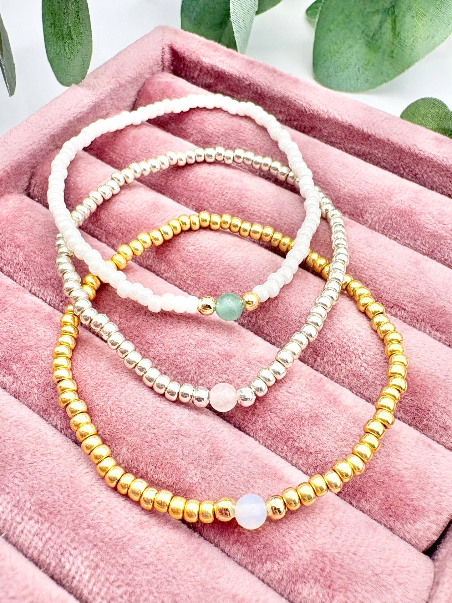 Candi Co Jewellery - Pastel Gemstone Seed Beaded Bracelet