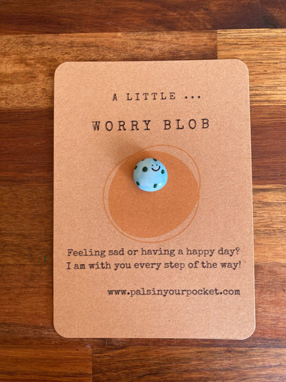Pals in your Pocket - Anxiety Relief Painted Worry Pebble with Greeting Card
