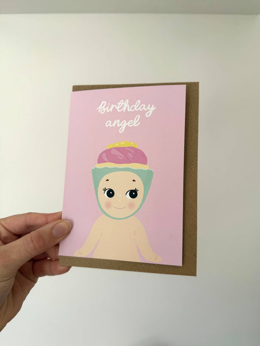 Gallerybylara - "Birthday Angel" greeting card. Trinket. A6. Birthday card