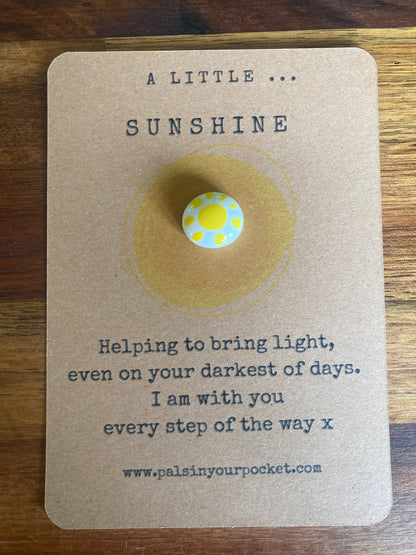 Pals in your Pocket - Sunshine Pebble Sun Charm Positivity Rock Gift