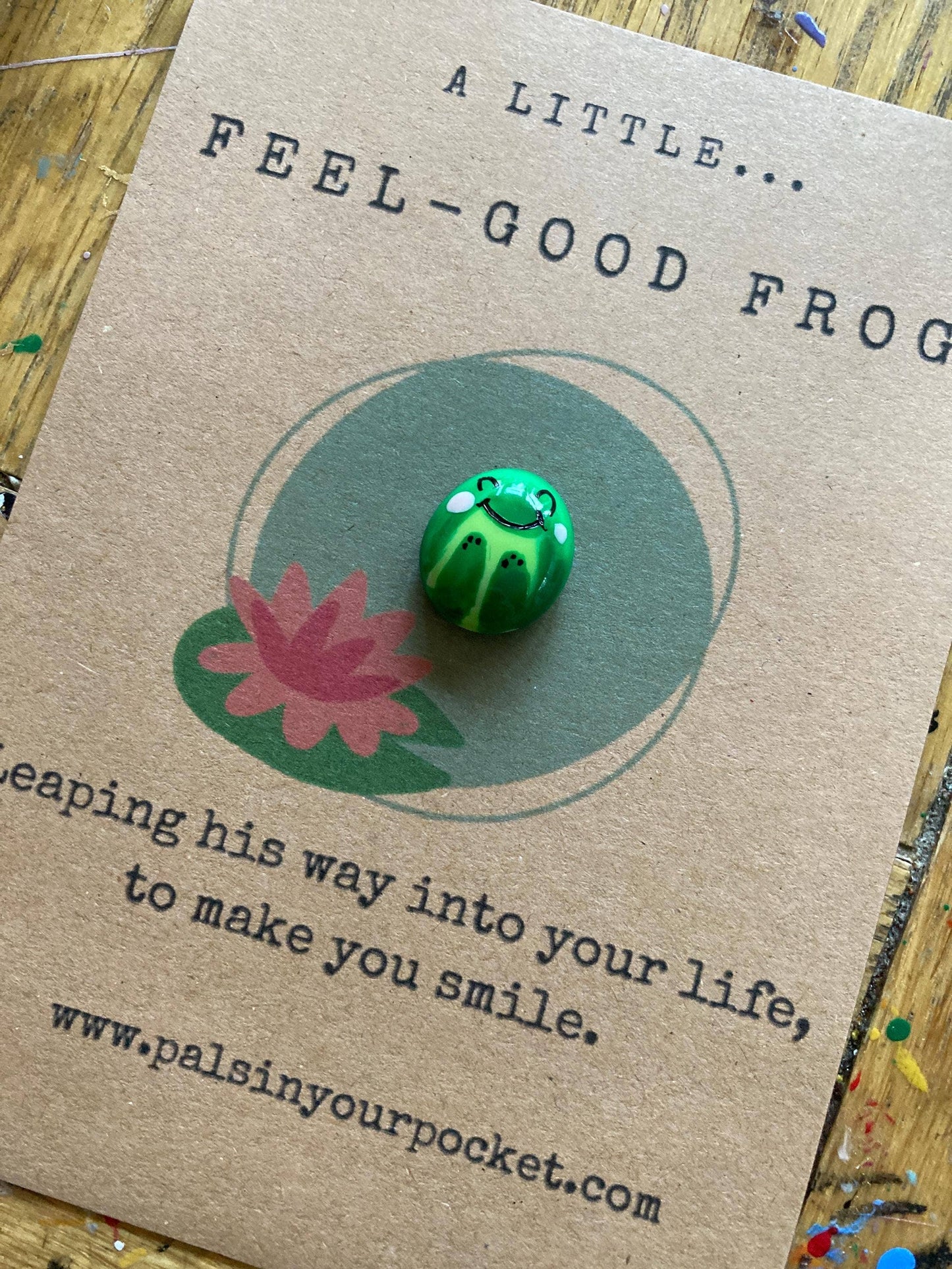 Pals in your Pocket - Worry Pet Rock For Stress & Anxiety Relief - Frog