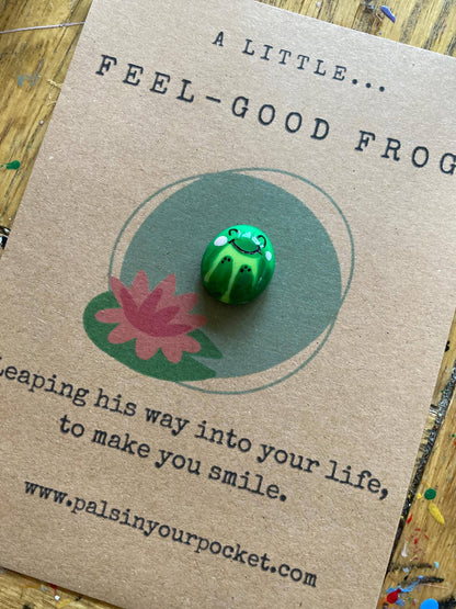 Pals in your Pocket - Worry Pet Rock For Stress & Anxiety Relief - Frog