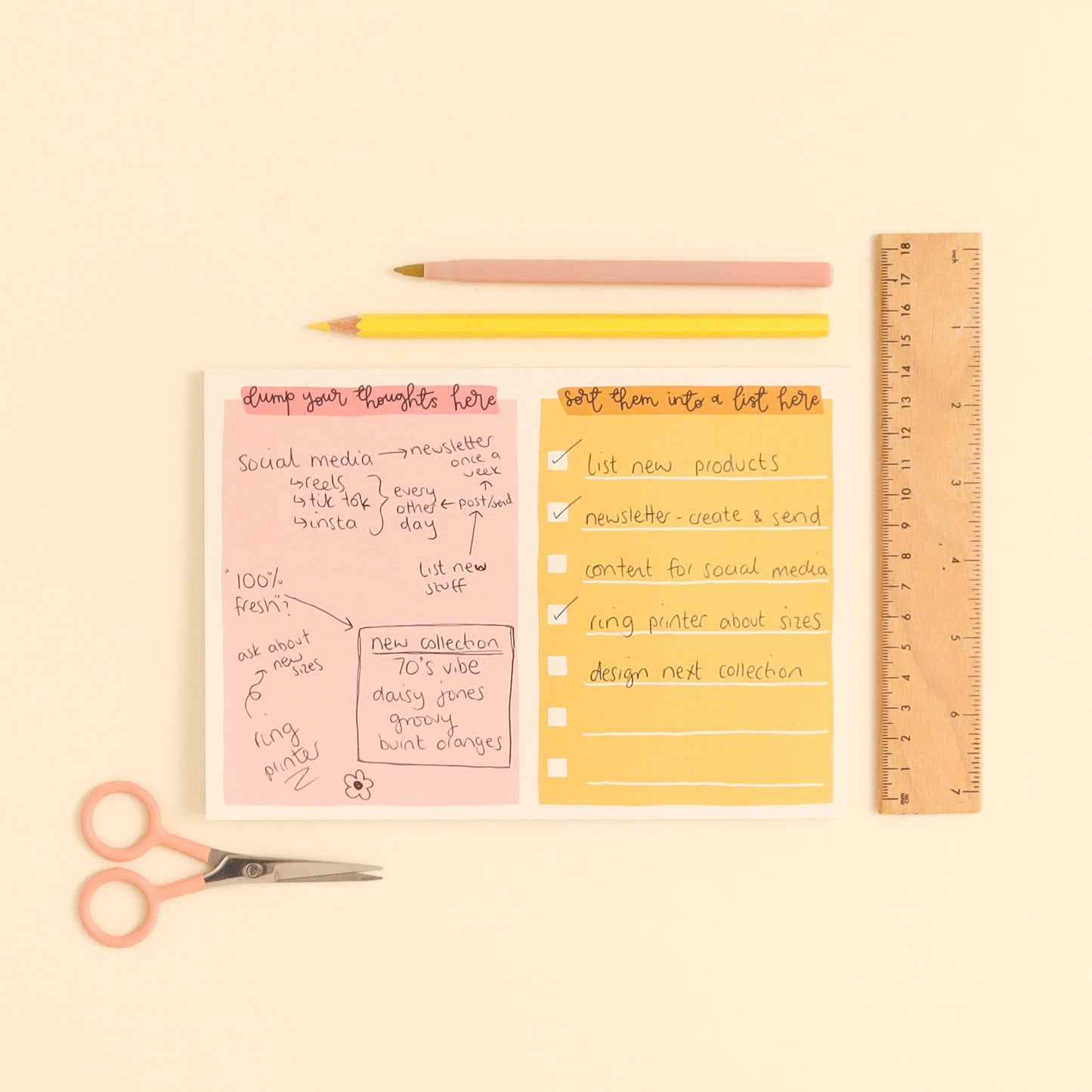 Oh, Laura - A5 notepad - organise your thoughts