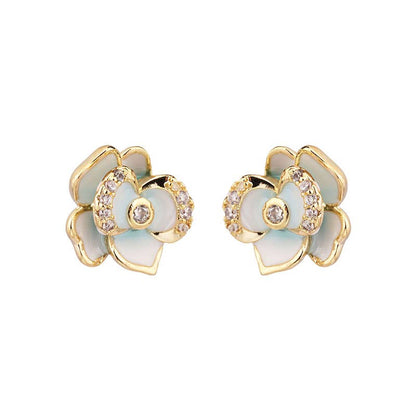 White Leaf - 7 Days Floral Earrings Box Set in Gold