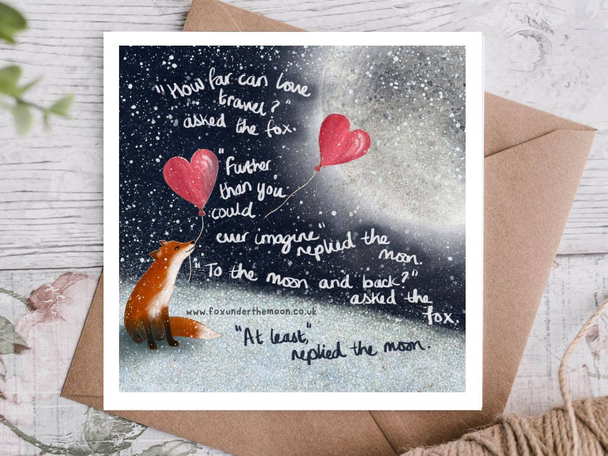 Fox Under The Moon - "To The Moon & Back" Love Card by Fox Under The Moon