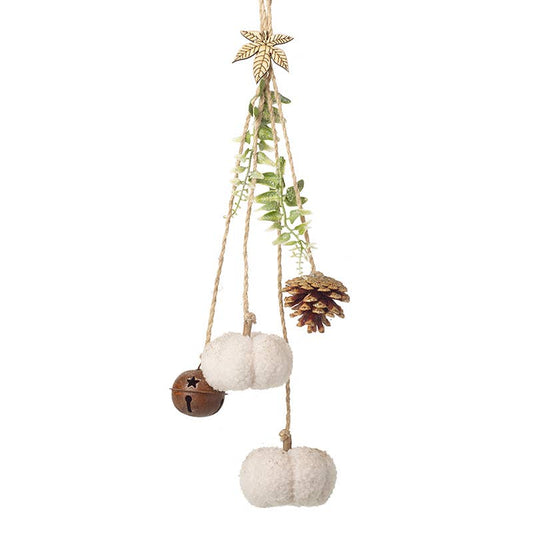 Heaven Sends - BELLS PINE CONE WHITE PUMPKIN HANGER
